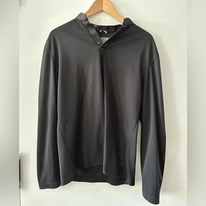 Chanel vintage black priest collar shirt